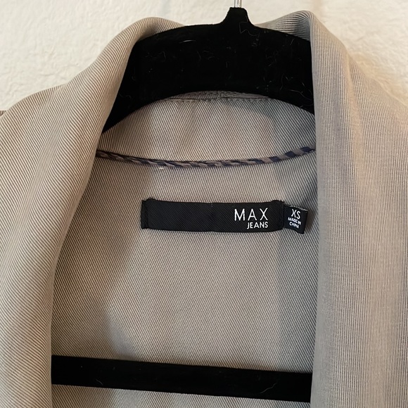 NWOT X-small Max Jeans Military style long cardigan/jacket tie waist - Picture 3 of 6